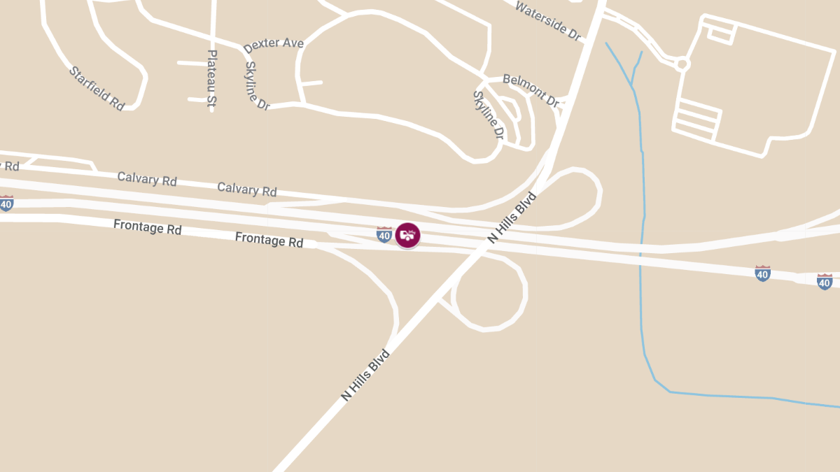Car Crash With Injuries on EB I-40 Near Exit 153A