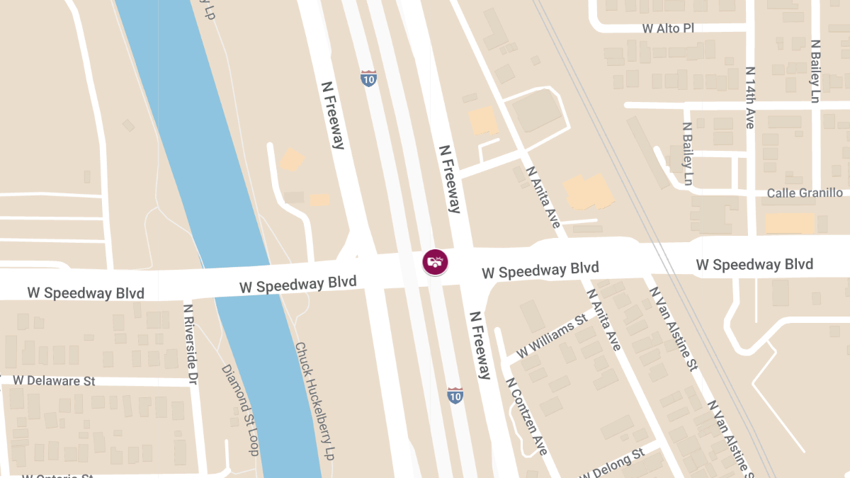 Car Crash With Injuries on I-10 W at W Speedway Blvd