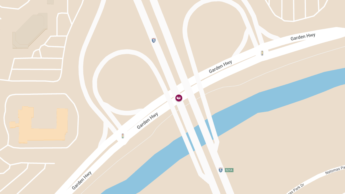 Car Crash With Injuries on I-5 S at Garden Hwy