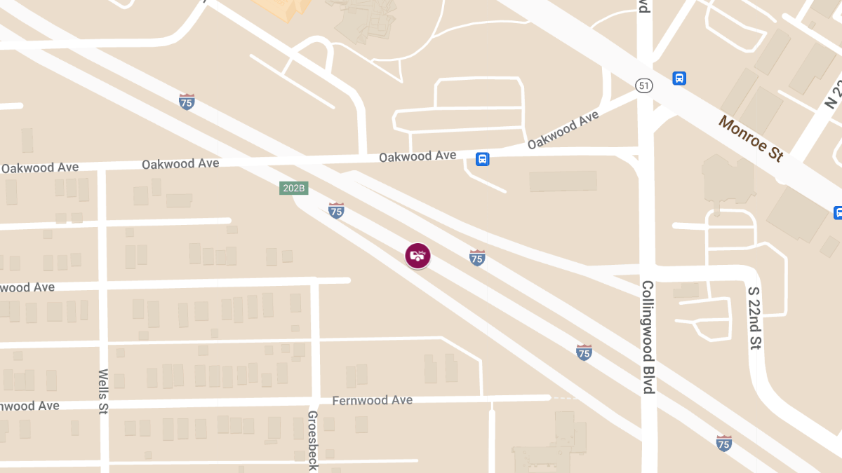 Car Crash With Injuries on I-75 S at Norwood Lateral Expy