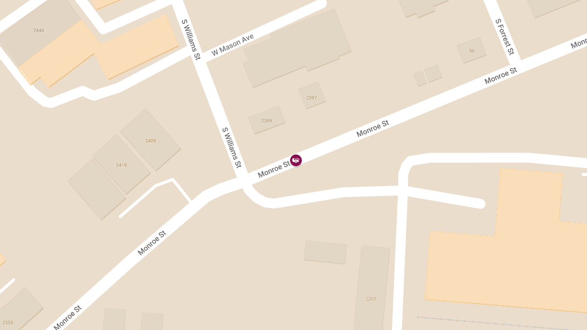 Car Crash With Injuries on Monroe St Near S Williams St
