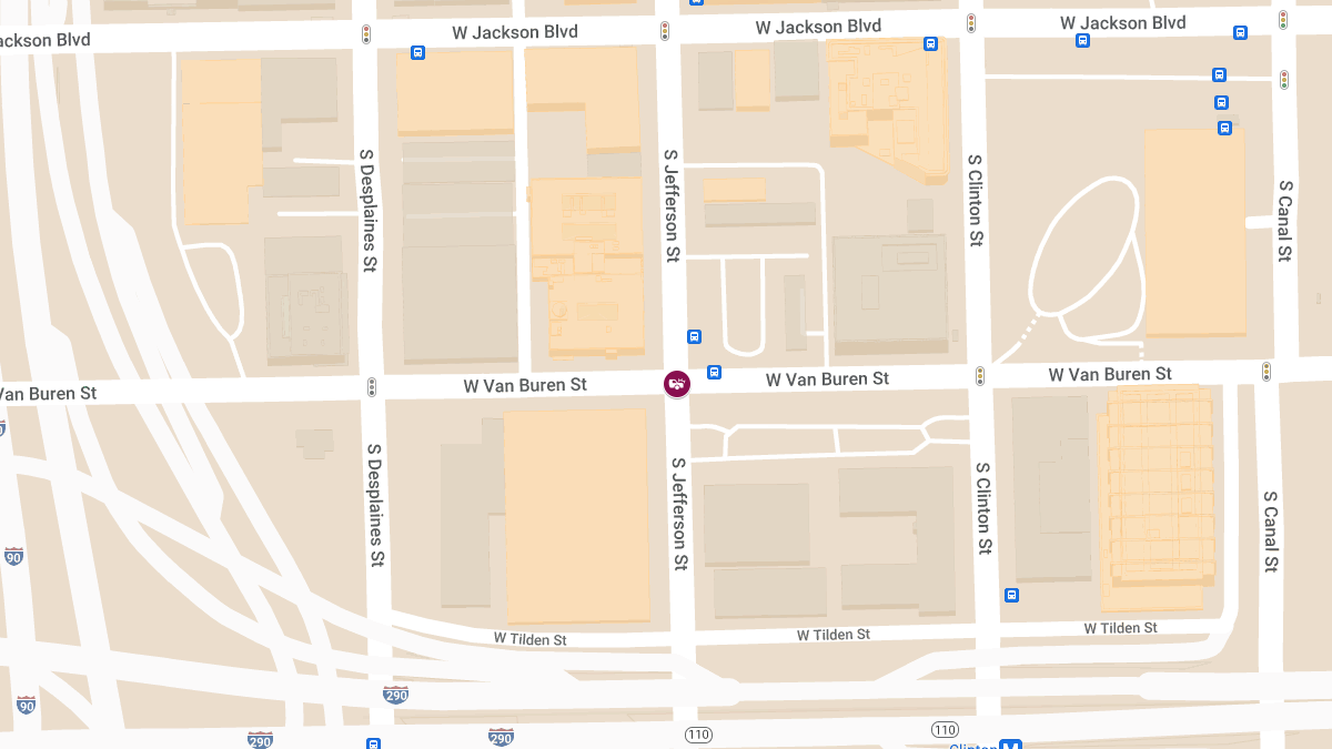 Car Crash at S Jefferson St & W Van Buren St Causes Injuries