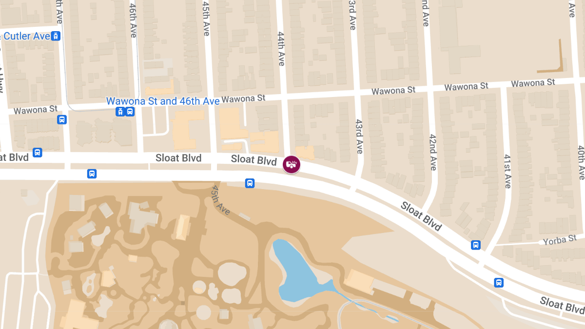 Car Crash with Injuries at 2524 Sloat Blvd