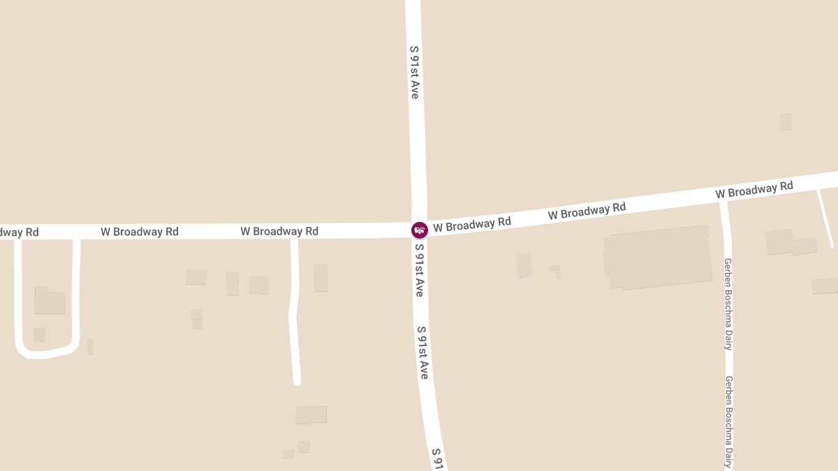 Car Crash with Injuries at 91st Ave & Broadway Rd