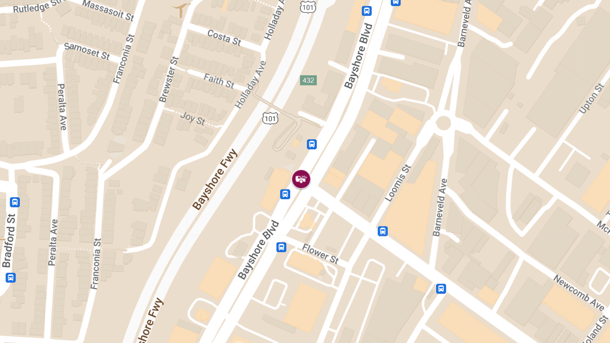 Car Crash with Injuries at Bayshore Blvd & Oakdale Ave