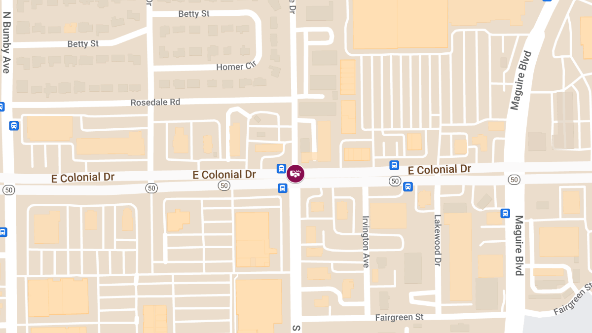 Car Crash with Injuries at E Colonial Dr & N Primrose Dr