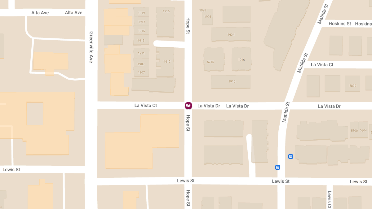 Car Crash with Injuries at Hope St & La Vista Dr