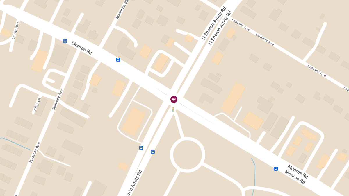 Car Crash with Injuries at Monroe Rd and N Sharon Amity Rd 