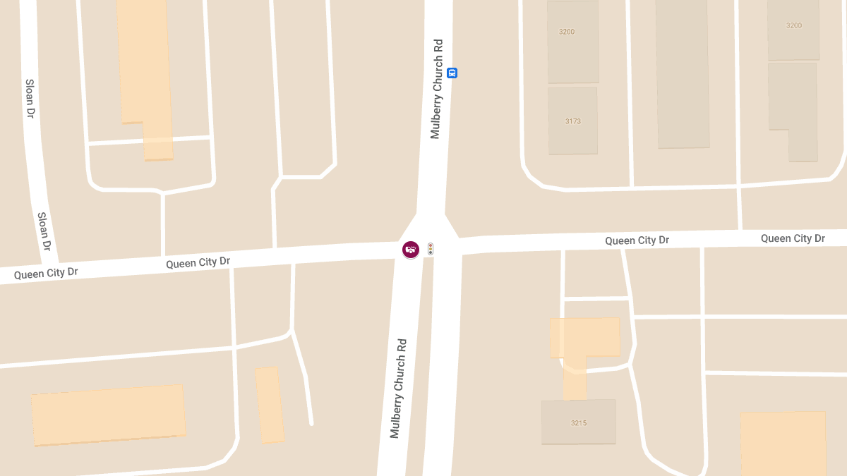 Car Crash with Injuries at Mulberry Church Rd & Queen City Dr