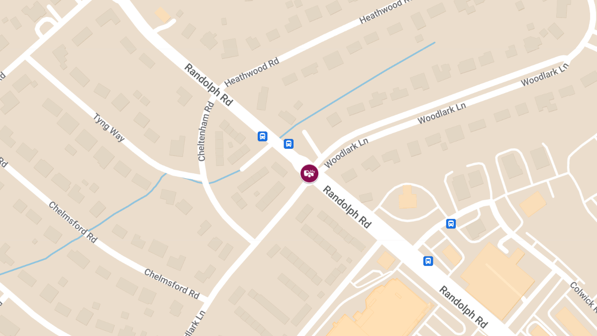 Car Crash with Injuries at Randolph Rd & Woodlark Ln