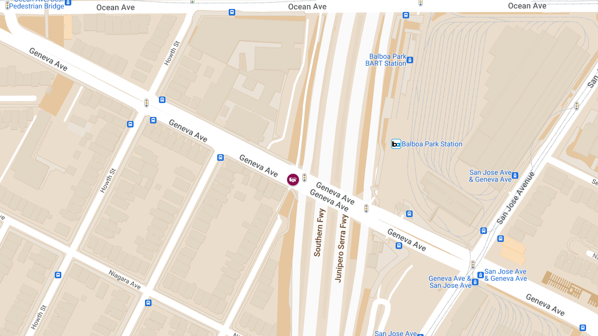 Car Crash with Injuries at Tara St & Geneva Ave in Ingleside