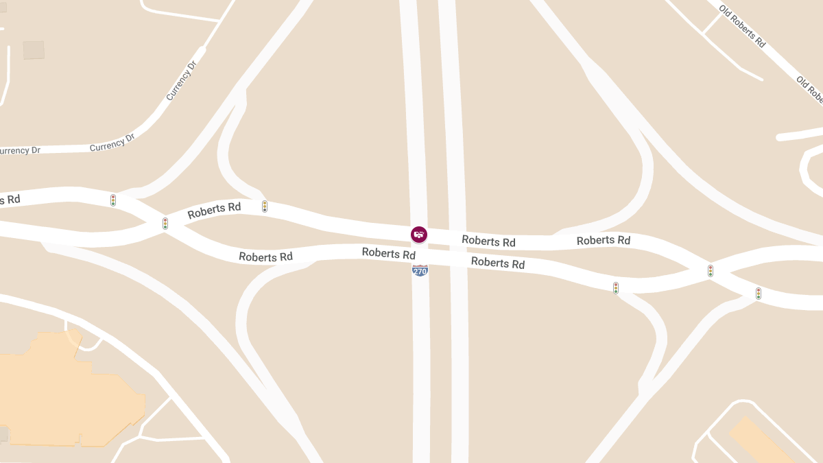 Car Crash with Injuries on I-270 S at Roberts Rd