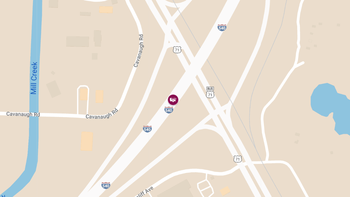 Car Crash with Injuries on I-540 Near Mile Marker 7.4