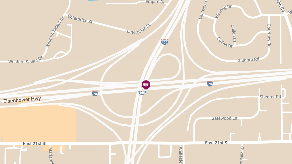 Car Overturns in Injury Crash on I-465 at Mile 42.3