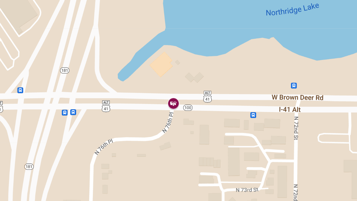 Car Trapped Under Semi in Crash at 76th St & Brown Deer Rd