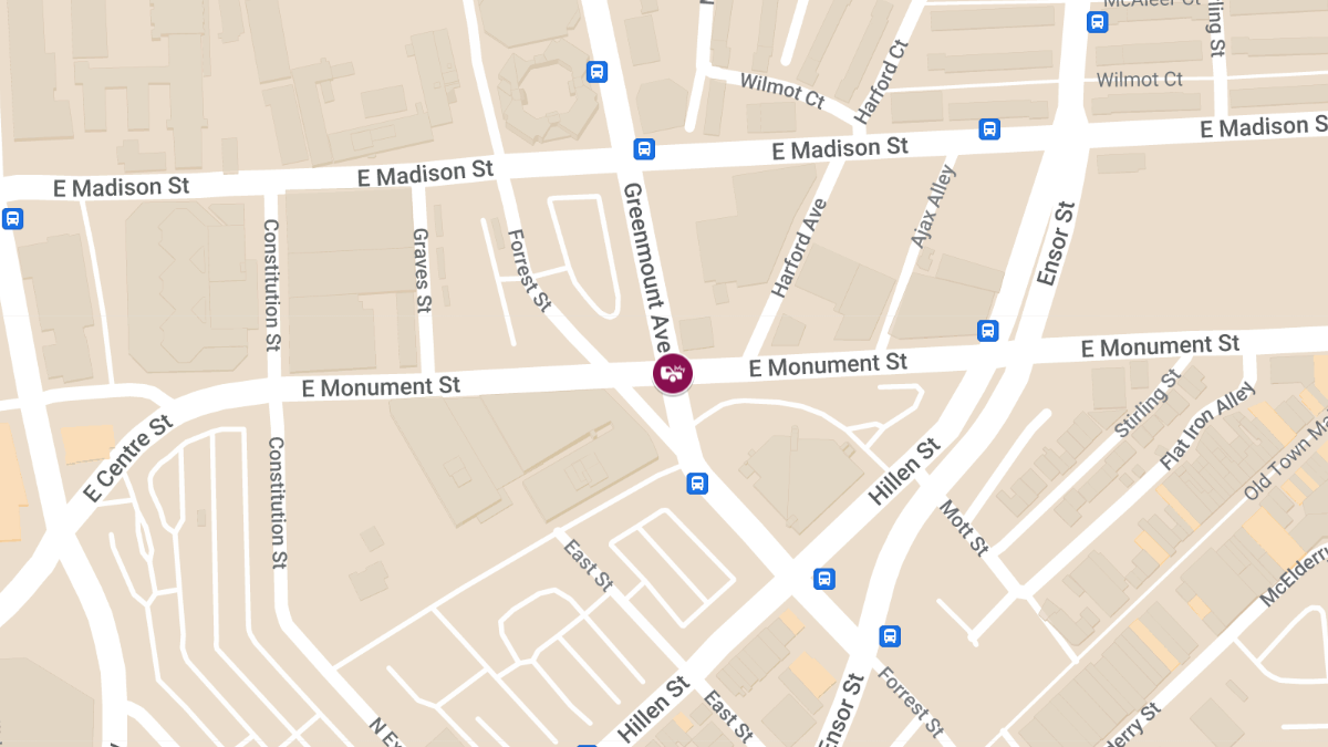 Child Injured in Car Crash at E Monument St & Greenmount Ave