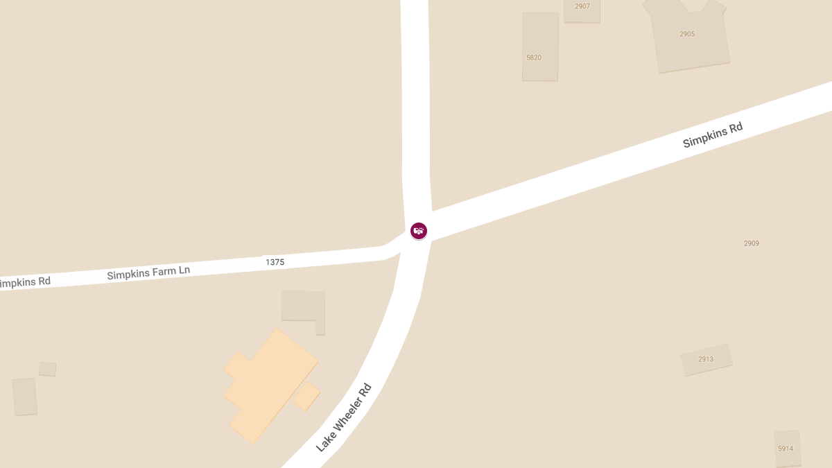 Collision With Injuries at Lake Wheeler Rd & Simpkins Farm Ln