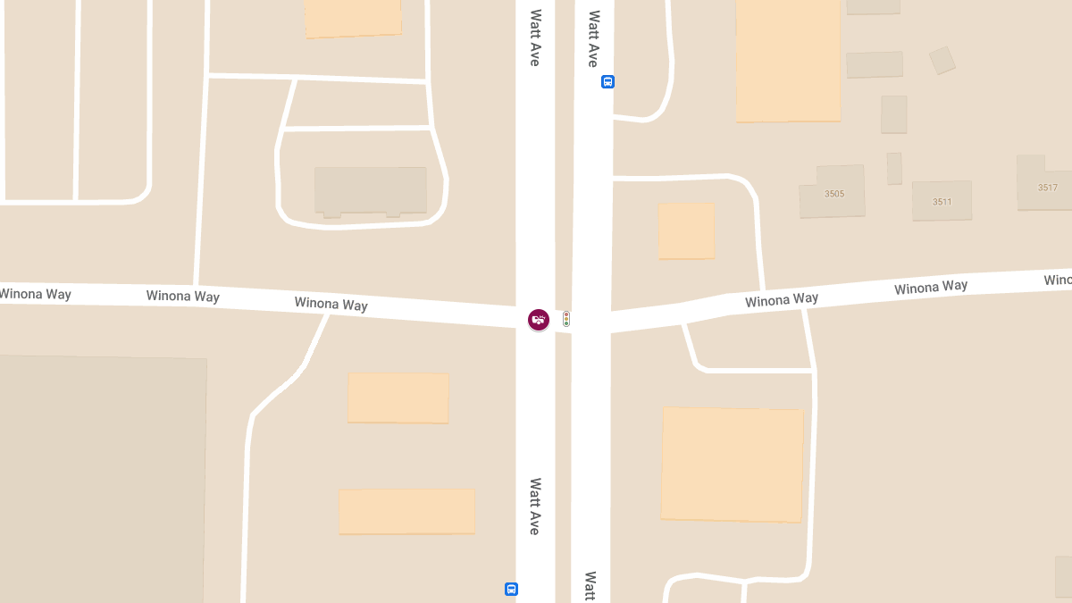 Collision With Injuries at Watt Ave & Winona Way