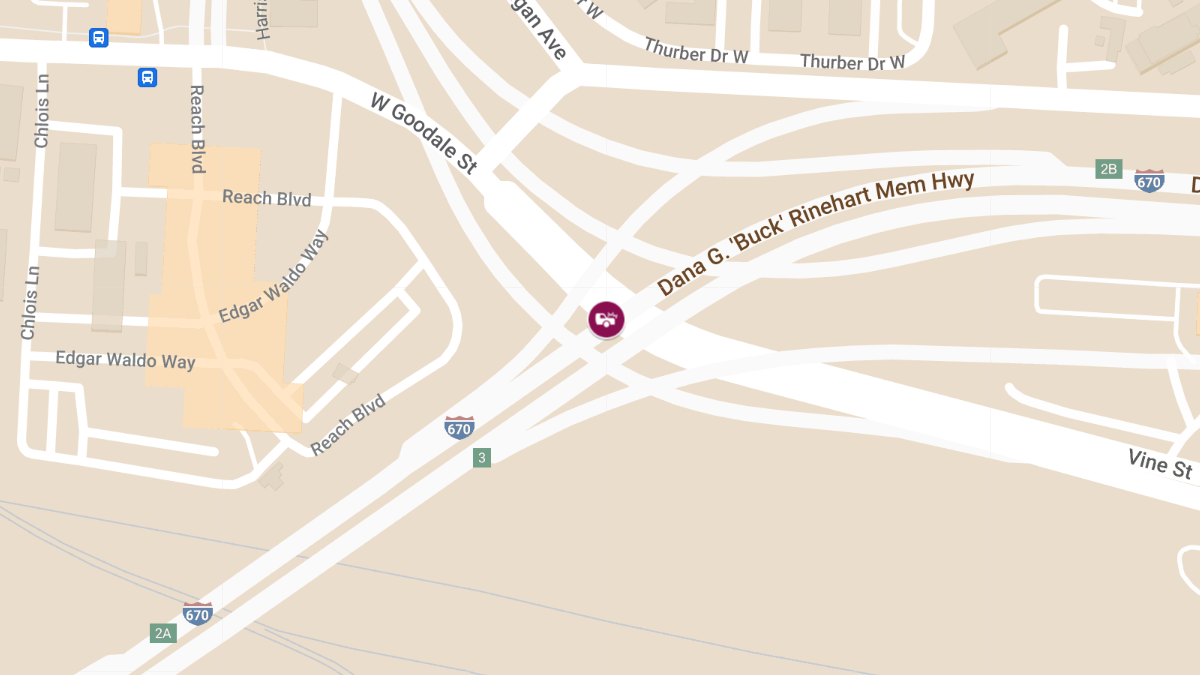 Collision With Injuries on I-670 W at W Goodale St