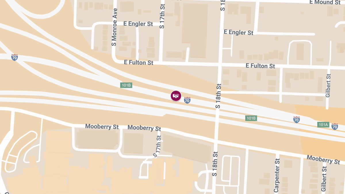 Collision With Injuries on I-70 at Mile Marker 101