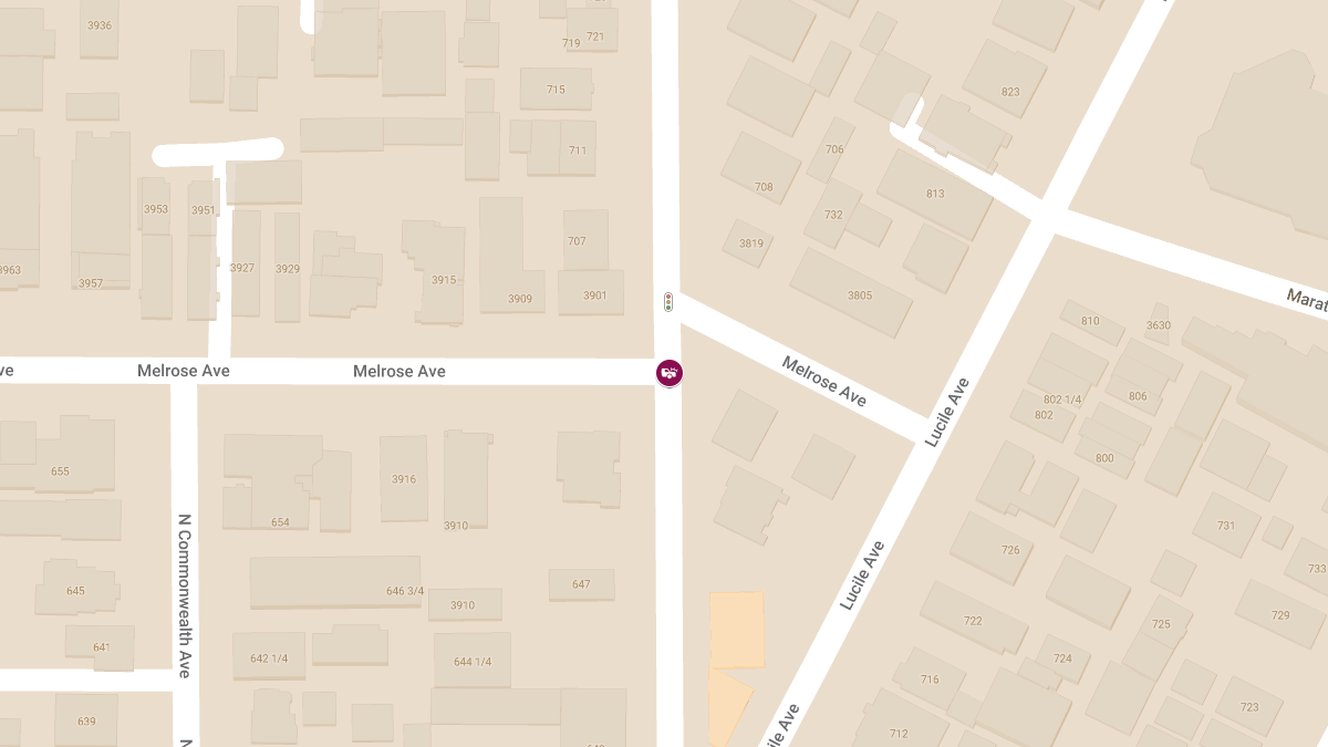 Collision at Melrose Ave & N Hoover St Leaves Injuries