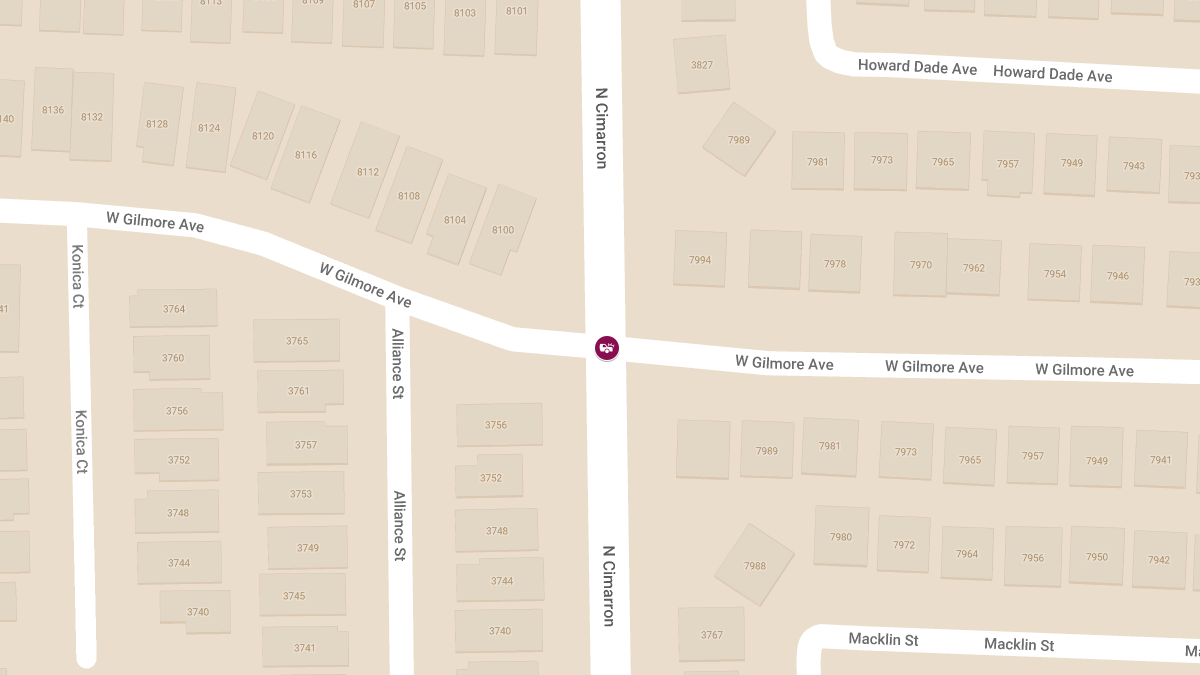 Collision at N Cimarron Rd & W Gilmore Ave Causes Injuries
