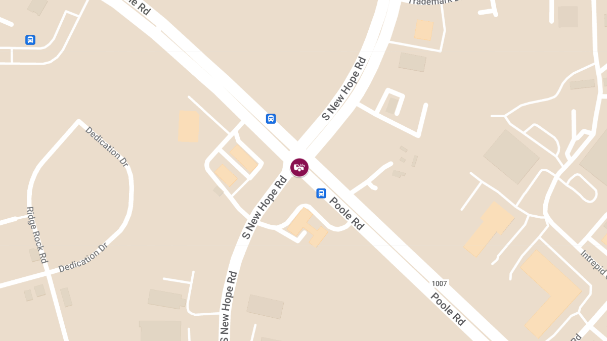 Collision at S New Hope Rd & Poole Rd Leads to Injuries