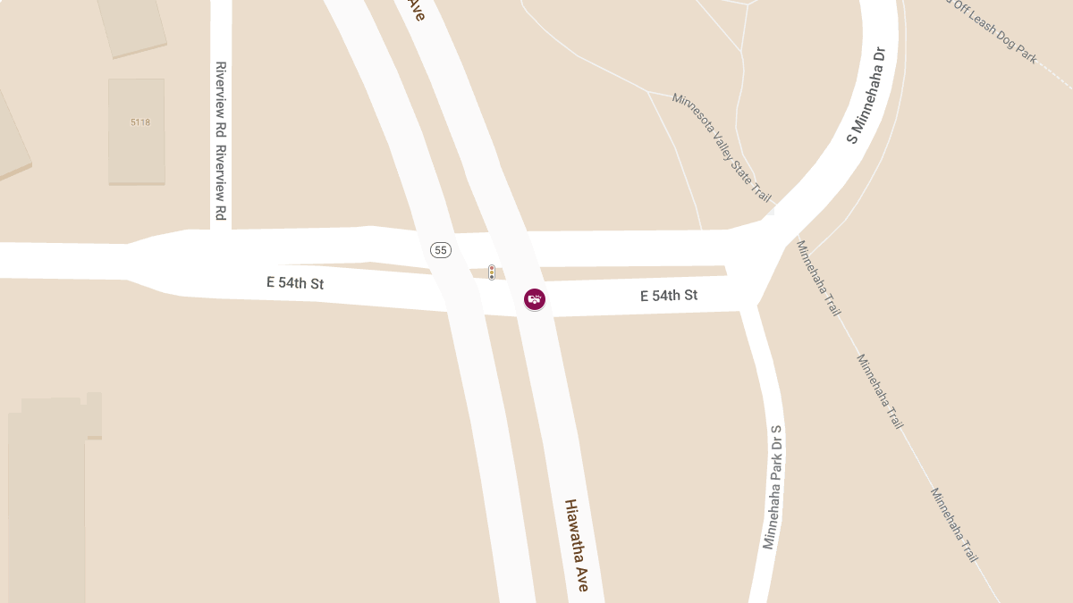 Collision with Injuries at E 54th St & Hiawatha Ave