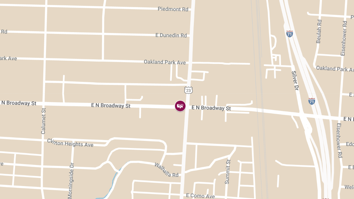 Collision with Injuries at E North Broadway St & Indianola Ave