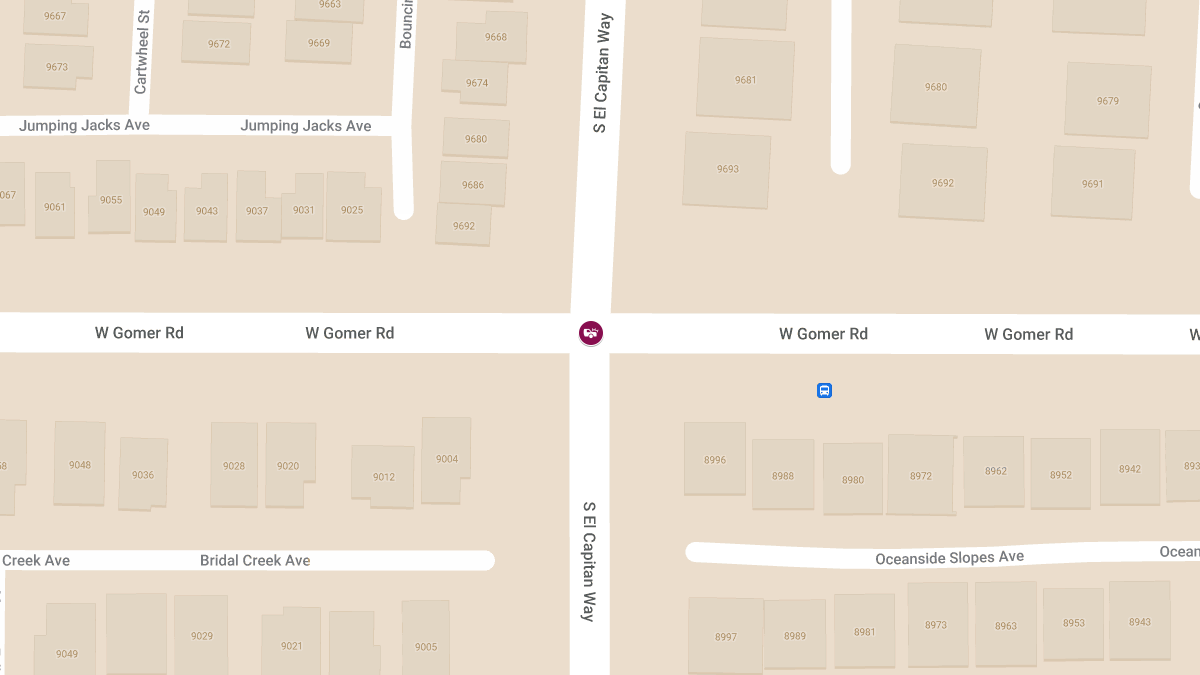 Collision with Injuries at Gomer Rd & S El Capitan Way