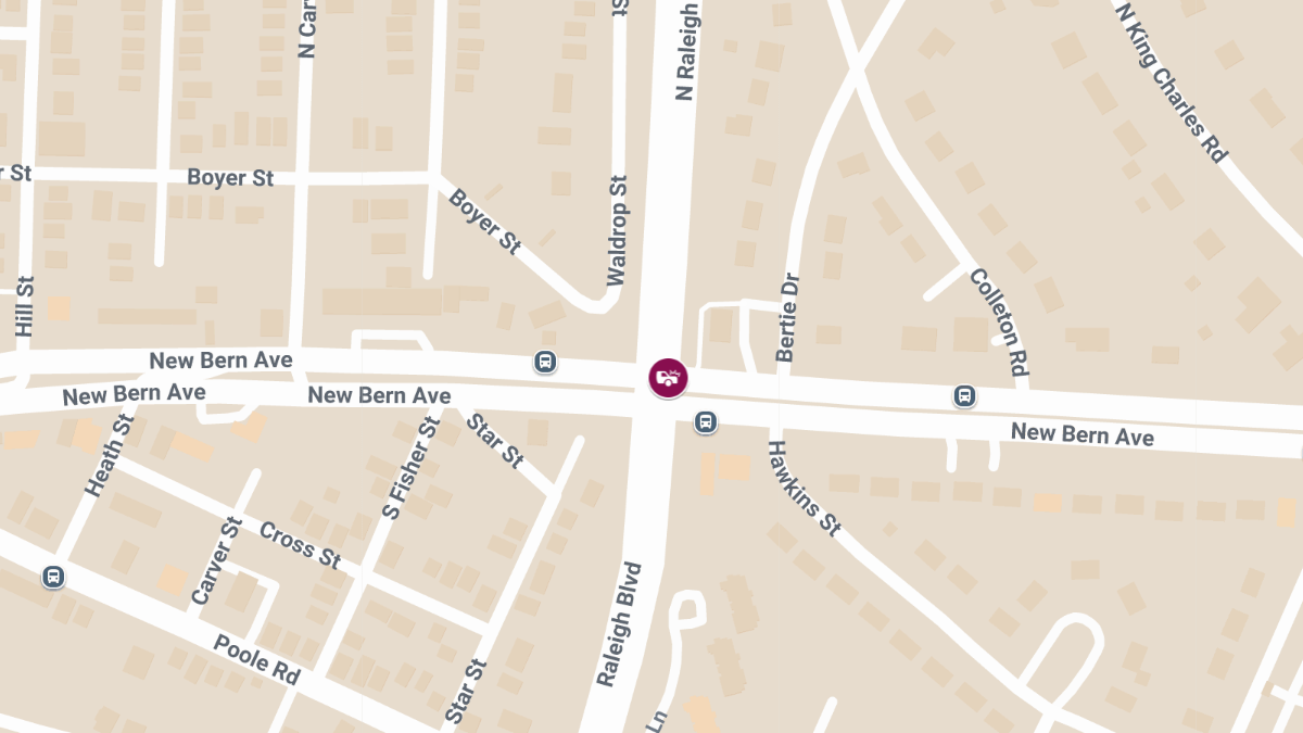 Collision with Injuries at N Raleigh Blvd & New Bern Ave