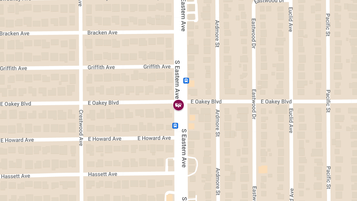 Collision with Injuries at S Eastern Ave & E Oakey Blvd