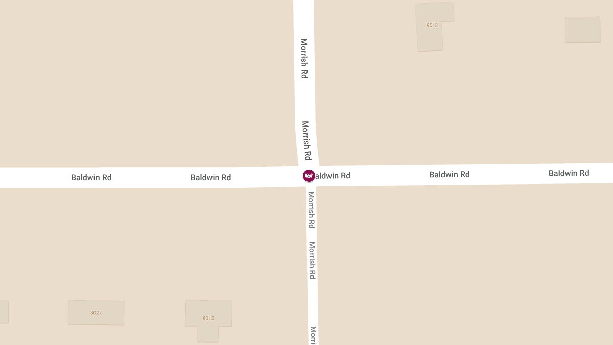 Collision with Injuries at W Baldwin Rd & S Morrish Rd