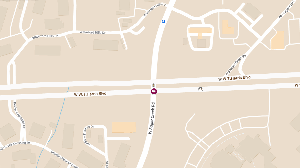 Collision with Injuries at W Sugar Creek Rd & W W T Harris Blvd