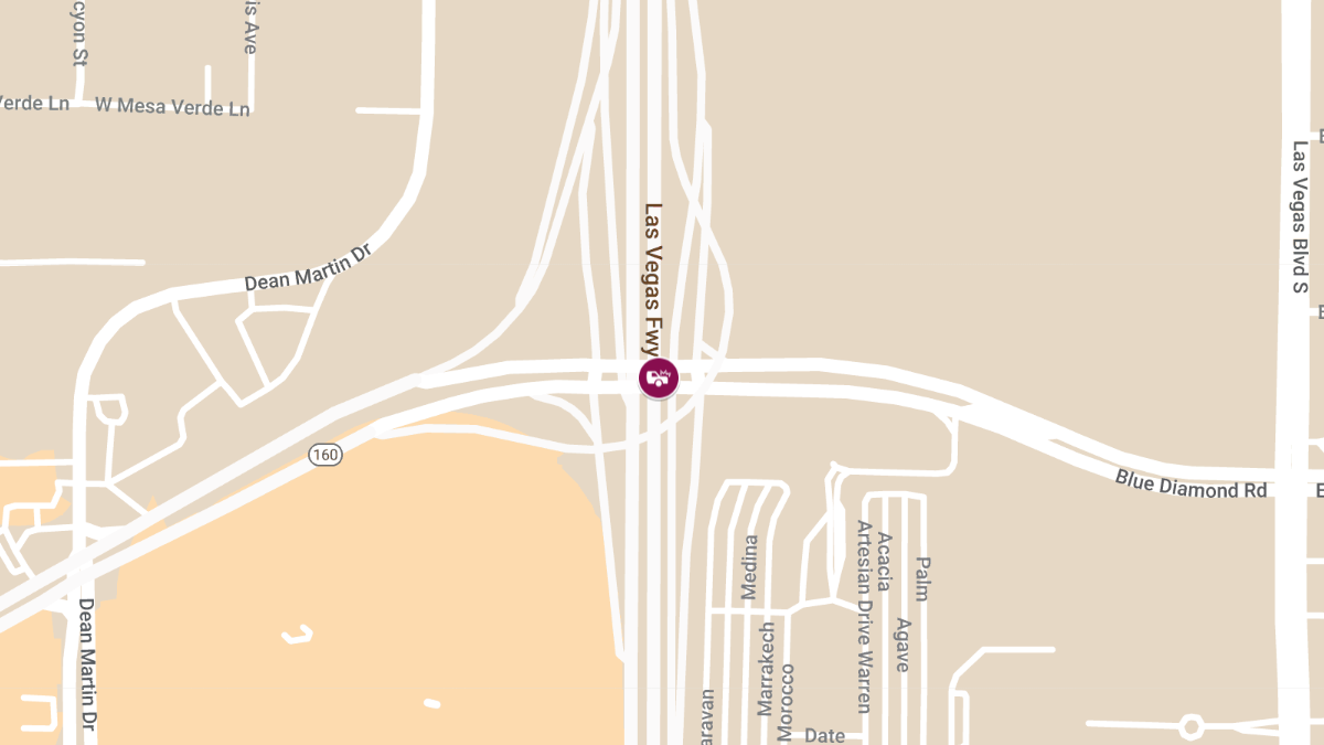 Collision with Injuries on I-15 SB at Blue Diamond Rd