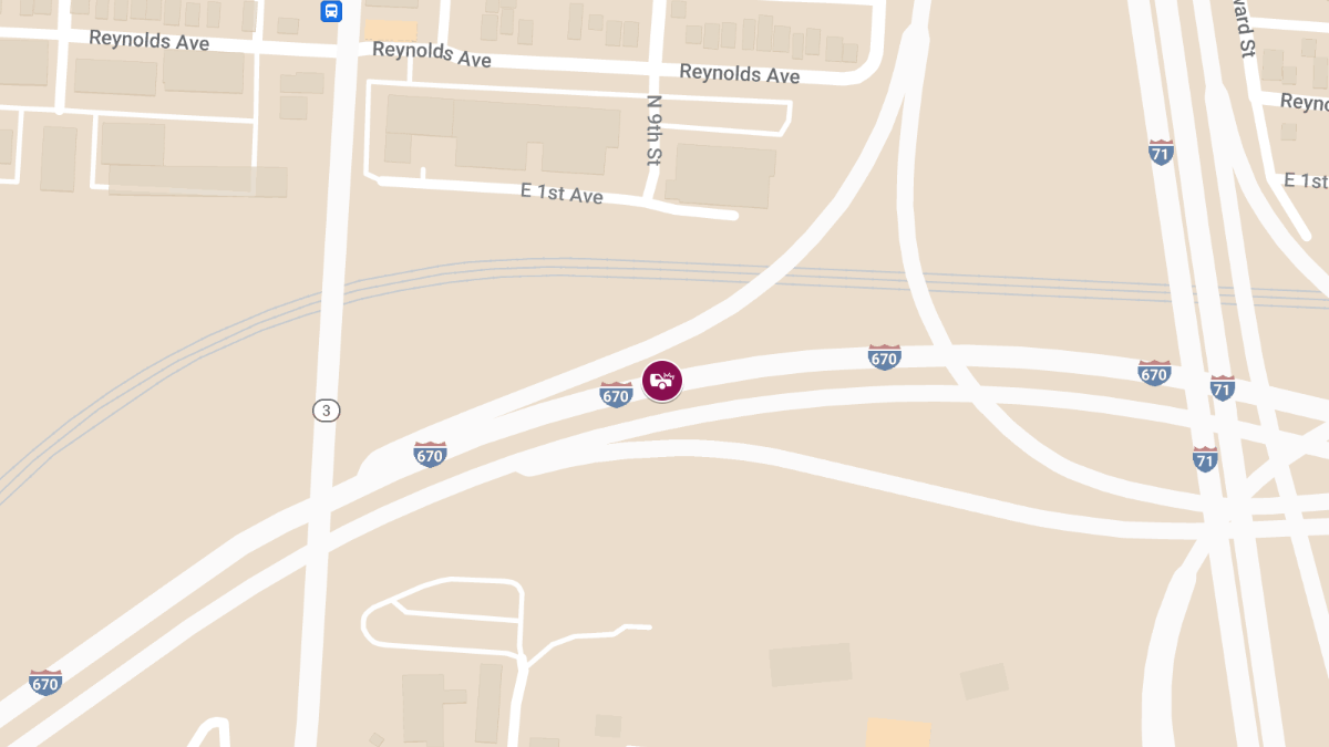 Collision with Injuries on I-670W at Joyce-Champion Ext