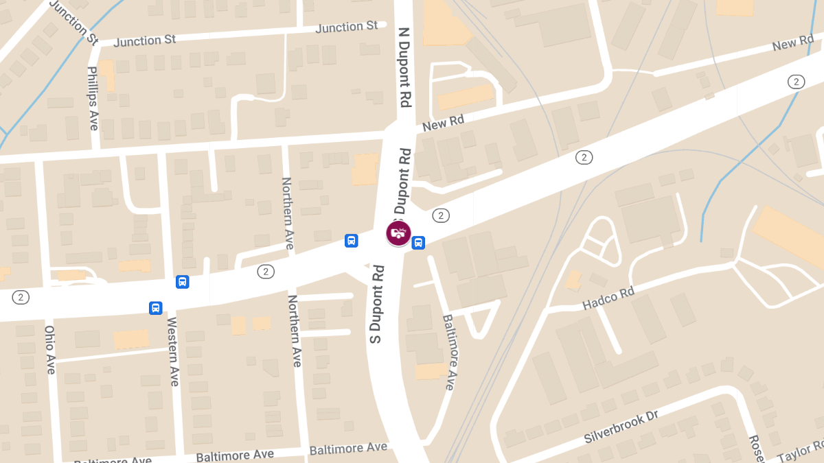 Collision with Injuries on Kirkwood Hwy WB at Dupont Rd in Elsmere