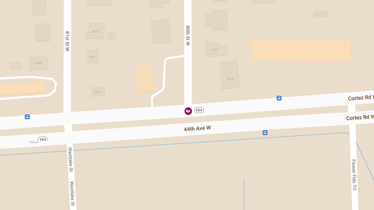 Crash With Injuries at Cortez Rd W & 80th St W