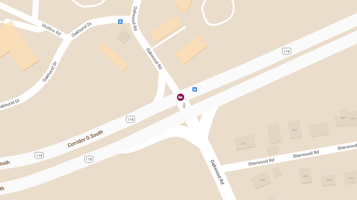 Crash With Injuries at Oakwood Exit NB & US 119 S