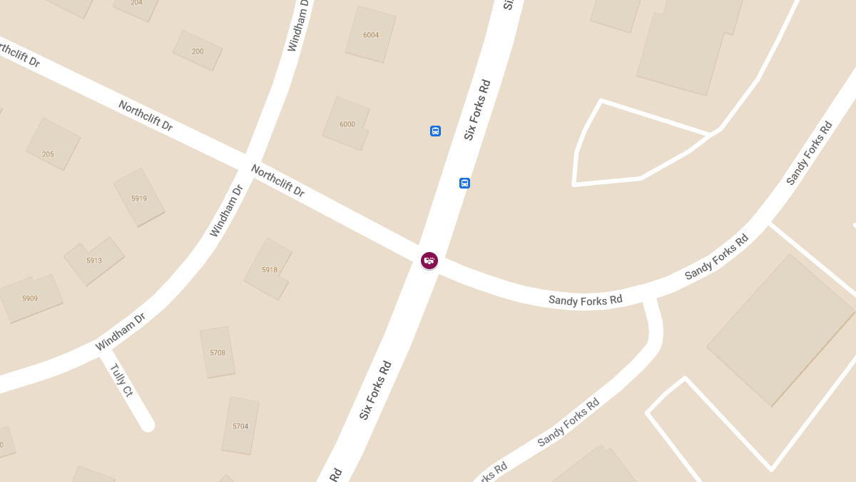 Crash With Injuries at Six Forks Rd & Sandy Forks Rd