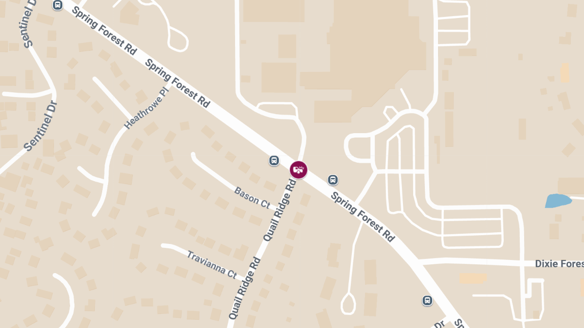 Crash With Injuries at Spring Forest Rd & Quail Ridge Rd