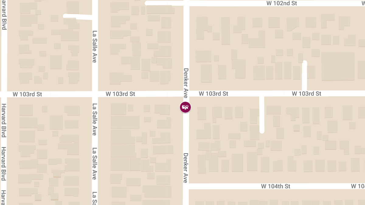 Crash With Injuries at W 103rd St & S Denker Ave