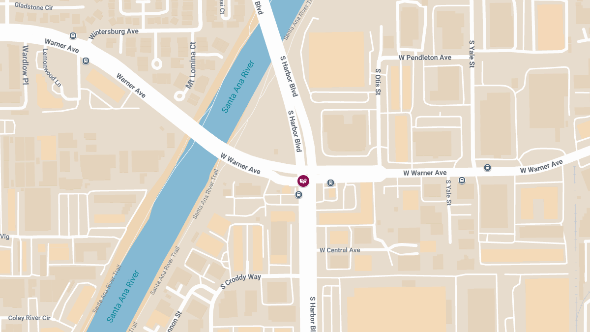 Crash With Injuries at Warner Ave & Harbor Blvd