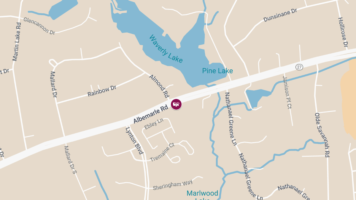 Crash With Injuries on Albemarle Rd in Farm Pond