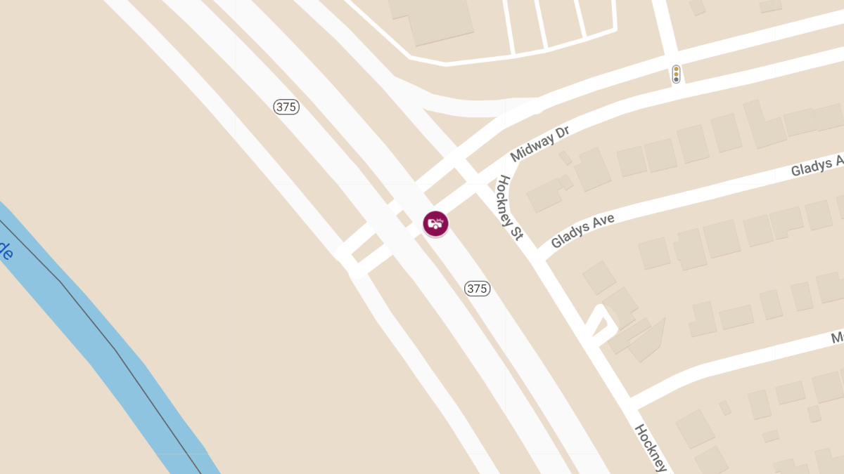 Crash With Injuries on Border Highway 375 EB at Midway Dr