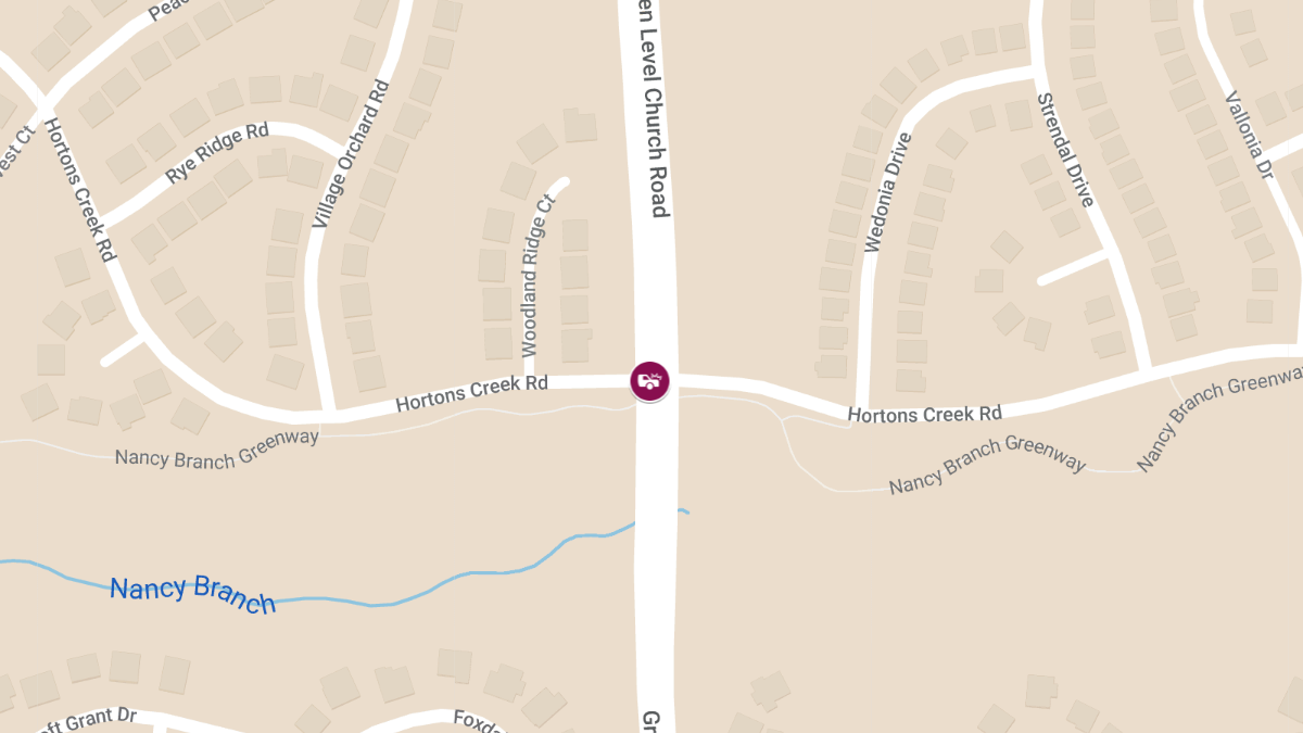 Crash With Injuries on Green Level Church Rd at Hortons Creek Rd