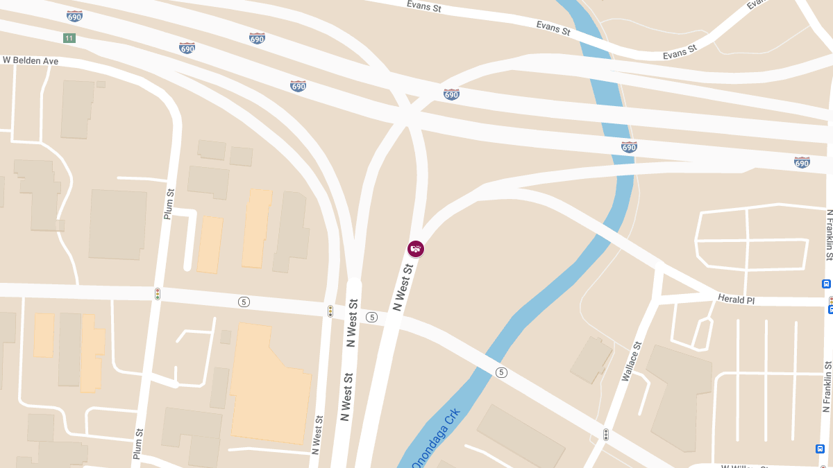 Crash With Injuries on West St SB Near I-690