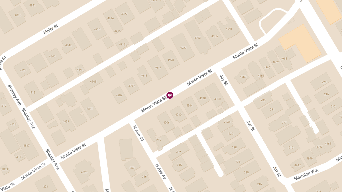 Crash at 4845 Monte Vista St Causes Injuries