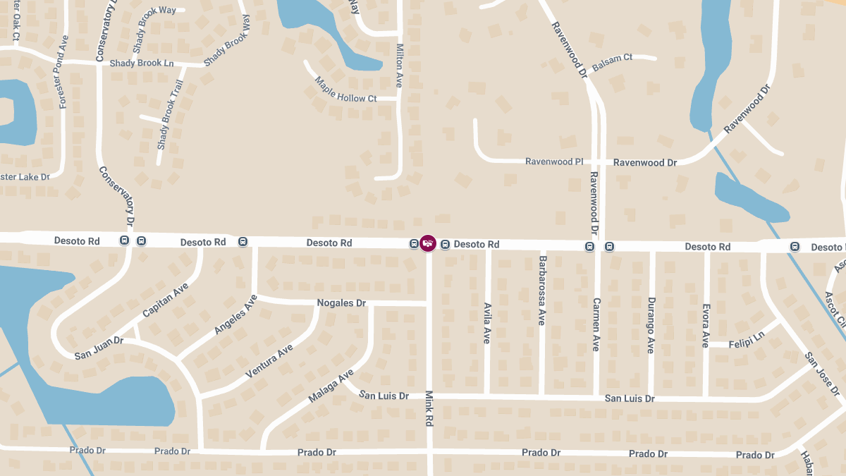 Crash at Desoto Rd & Mink Rd, Injuries Reported