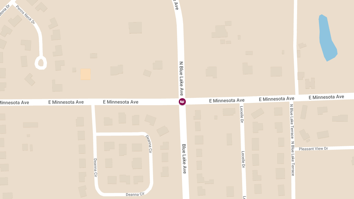 Crash at N Blue Lake Ave and E Minnesota Ave